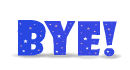 'Bye' glitter text animation